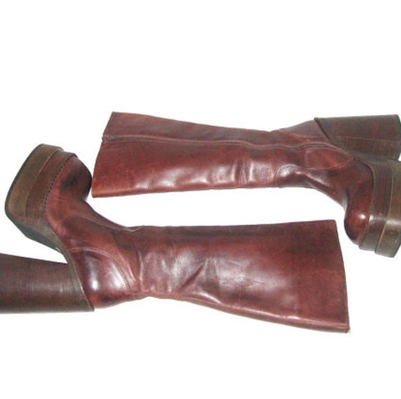 SOLD VTG Sonax Goth Grunge Club Kid Leather Boots - Picture 2 of 6